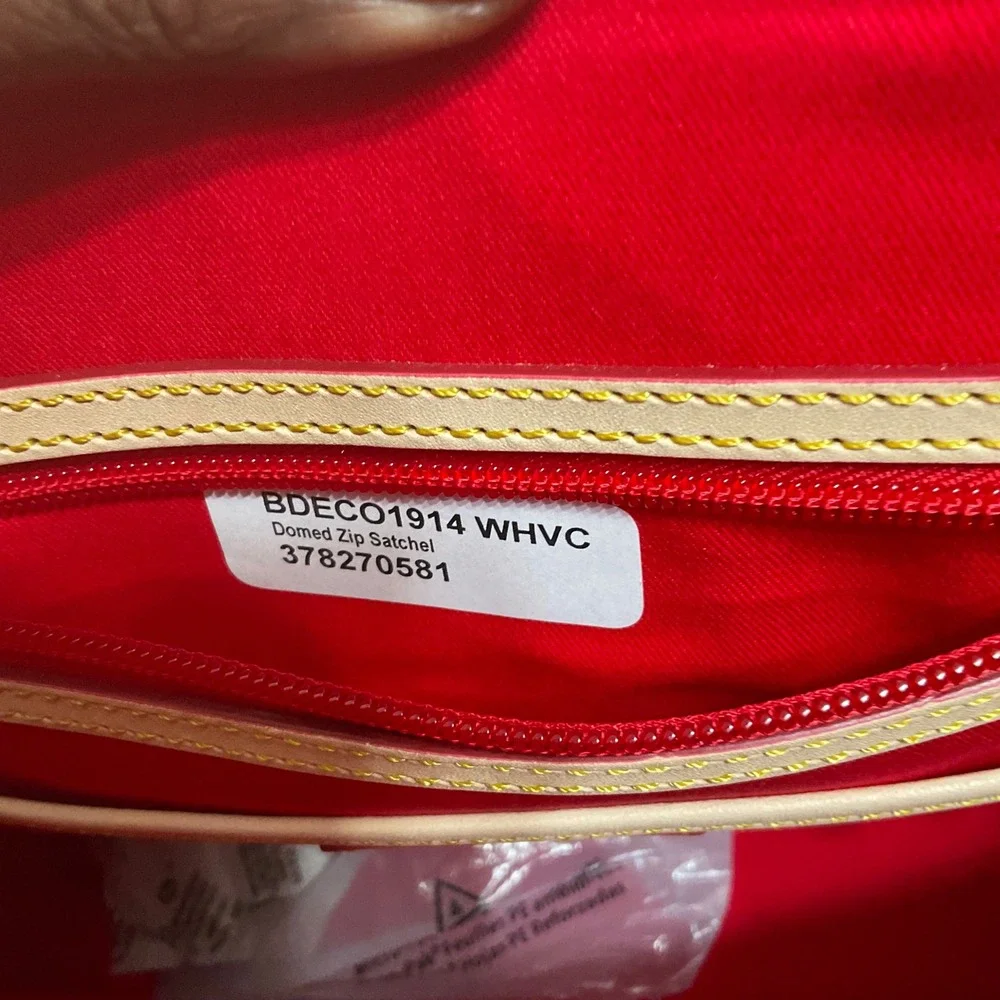 Dooney & Bourke Geena Satchel Women White NEW Art Deco Multi Logo Pattern